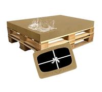 SYLC Impermeable Housse Coussin Palette Exterieur, Housse Assise Salon De Jardin Élastique avec 4 Cordon Dattache, Housses pour Meubles en Palettes Europe (Mustard,Seat 120×80×15cm)