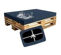 SYLC Impermeable Housse Coussin Palette Exterieur, Housse Assise Salon De Jardin Élastique avec 4 Cordon Dattache, Housses pour Meubles en Palettes Europe (Denimblue,Seat 120×80×15cm)