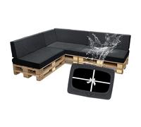 SYLC Impermeable Housse Coussin Palette Exterieur, Housse Assise Salon De Jardin Élastique avec 4 Cordon Dattache, Housses pour Meubles en Palettes Europe (Medgrey,7 PCS(3 Seats+4 Backs))