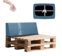 SYLC Impermeable Housse Coussin Palette Exterieur, Housse Assise Salon De Jardin Élastique avec 4 Cordon Dattache, Housses pour Meubles en Palettes Europe (Blue,Back 120×40×10/20cm)