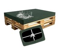 SYLC Impermeable Housse Coussin Palette Exterieur, Housse Assise Salon De Jardin Élastique avec 4 Cordon Dattache, Housses pour Meubles en Palettes Europe (Green,Seat 120×80×15cm)