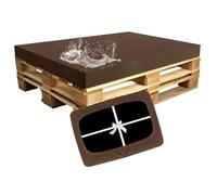 SYLC Impermeable Housse Coussin Palette Exterieur, Housse Assise Salon De Jardin Élastique avec 4 Cordon Dattache, Housses pour Meubles en Palettes Europe (Caramel,Seat 120×80×15cm)