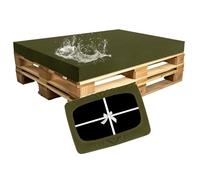SYLC Impermeable Housse Coussin Palette Exterieur, Housse Assise Salon De Jardin Élastique avec 4 Cordon Dattache, Housses pour Meubles en Palettes Europe (OliveGreen,Seat 120×80×15cm)