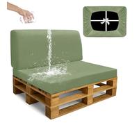 SYLC Impermeable Housse Coussin Palette Exterieur, Velours Housse Assise Salon De Jardin Élastique, Housses pour Meubles en Palettes Europe (Avocado,2 PCS(1 Seat+1 Back))