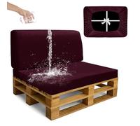 SYLC Impermeable Housse Coussin Palette Exterieur, Velours Housse Assise Salon De Jardin Élastique, Housses pour Meubles en Palettes Europe (Magenta,2 PCS(1 Seat+1 Back))