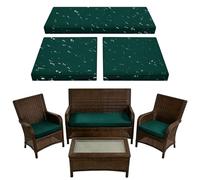 SYLC Lot de 3 Jardin Exterieur Housse Coussin, Impermeable Housses Assise canapé Protection avec Fermeture Éclair, Housse Siège Salon Terrasse (Teal,2pcs 50×50×5cm＋1pc 107×46×8cm)