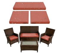 SYLC Lot de 3 Jardin Exterieur Housse Coussin, Impermeable Housses Assise canapé Protection avec Fermeture Éclair, Housse Siège Salon Terrasse (Orange Pink,2pcs 50×50×5cm＋1pc 107×46×8cm)