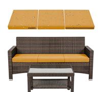 SYLC Lot de 3 Jardin Exterieur Housse Coussin, Impermeable Housses Assise canapé Protection avec Fermeture Éclair, Housse Siège Salon Terrasse (Mango Yellow,3pcs 60×60×10cm)