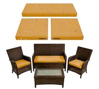 SYLC Lot de 3 Jardin Exterieur Housse Coussin, Impermeable Housses Assise canapé Protection avec Fermeture Éclair, Housse Siège Salon Terrasse (Mango Yellow,2pcs 60×55×10cm＋1pc 122×46×8cm)