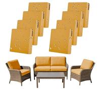 SYLC Lot De 8 Housse Coussin Exterieur Impermeable, Housses Assise Canapé Protection avec Fermeture Éclair, Housse Siège Salon Jardin Terrasse (Mango Yellow,4pcs 65×65×10cm＋4pcs 65×33×10cm)