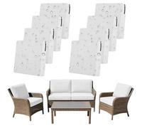 SYLC Lot De 8 Housse Coussin Exterieur Impermeable, Housses Assise Canapé Protection avec Fermeture Éclair, Housse Siège Salon Jardin Terrasse (Ivory,4pcs 60×55cm＋2pcs 60×60cm＋2pcs 55×50cm)