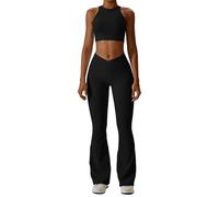SYLDMKJ Pantalon Jogging Femme Yoga Set Women Workout Set Sportswear Gym Vêtements Fitness Sports Bra-Advanced Black_A-S