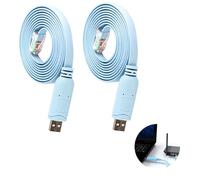 Sylkeov Câble de Console USB vers RJ45, 2 Pièces Câble USB pour Routeur Compatible Cisco, Switch et AP, Longueur de 1,8 m, Bleu, Compatible avec Windows, Mac et Linux