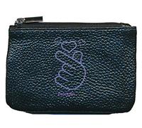 Syl'la Coeur Coreen avec prenom Petit Porte Monnaie en Cuir Porte cles Noir pour Femme