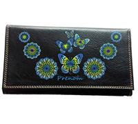 Syl'la Compagnon Tout-en-Un Porte chéquier en Simili Cuir Personnalisé Papillon Vert avec prénom