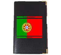 Syl'la Drapeau Protection Porte Carte Grise papiers Voiture permis Noir en Cuir pour Homme ou Femme (Portugal personnalisé)