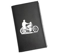 Syl'la - Etui Carte Grise Porte-papiers Voiture Cuir Noir pour Homme et Femme - Personnalisé Moto Harley
