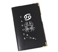 Syl'la - Etui Carte Grise Porte-papiers Voiture Cuir Noir pour Homme et Femme - Personnalisé Signe Astrologique Cancer