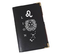 Syl'la - Etui Carte Grise Porte-papiers Voiture Cuir Noir pour Homme et Femme - Personnalisé Signe Astrologique Lion