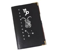 Syl'la - Etui Carte Grise Porte-papiers Voiture Cuir Noir pour Homme et Femme - Personnalisé Signe Astrologique Capricorne