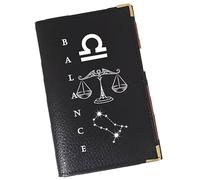 Syl'la - Etui Carte Grise Porte-papiers Voiture Cuir Noir pour Homme et Femme - Personnalisé Signe Astrologique Balance