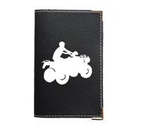 Syl'la Étui Porte-Carte Grise, Papiers de Voiture et Permis - Personnalisé Quad - Protection en Simili Cuir Noir pour Homme - Fabriqué en France