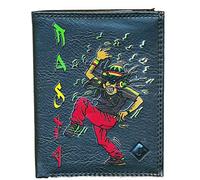 Syl'la Fantaisie Etui Petit Portefeuille Homme Porte Monnaie Cartes papiers Noir (Rasta)