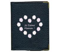 Syl'la Maman Pochette Etui Porte Cartes bancaire Credit fidélité Noir en Cuir pour Femme Fete des Meres (Mam jtm)