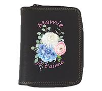 Syl'la Mamie Je t'aime Porte Monnaie Porte Carte Noir Grand mère