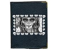 Syl'la Mexicaine Etui pour Carte Fidelite en Cuir pour Femme et Homme Noir