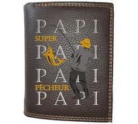 Syl'la Papi Pêcheur Etui Petit Portefeuille Homme avec Porte Monnaie (Papi, Marron)