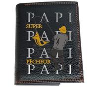 Syl'la Papi Pêcheur Etui Petit Portefeuille Homme avec Porte Monnaie (Papi, Noir)