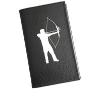 Syl'la - Porte-papiers Voiture Cuir Noir Motif Tir à l'arc - Étui Carte Grise, permis pour Homme et Femme -Personnalisé avec Prénom