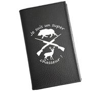 Syl'la - Porte-papiers Voiture Cuir Noir Personnalisé Super Chasseur - Étui Carte Grise, permis pour Homme et Femme