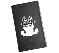 Syl'la - Porte-papiers Voiture Cuir Noir Personnalisé Voiture Course F1 - Étui Carte Grise, permis pour Homme et Femme