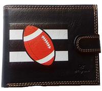 Syl'la Rugby Etui Portefeuille pour Homme Noir Porte Monnaie Cartes