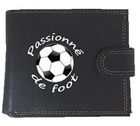 Syl'la Sport Petit Portefeuille à Rabat pour Homme Porte Monnaie Noir Simili Cuir (Foot Passion)
