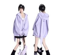 Sylphstream Oreilles de Lapin Amovibles Oreilles Violettes Pull étudiant à Capuche Femme Automne et Hiver Manches Longues marée Oreilles de Lapin Veste Oversize Zip Cardigan Haut Ample