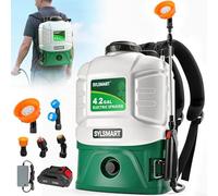 Sylsmart Pulvérisateur à dos alimenté par batterie, compatible avec batterie Makita 18 V, pulvérisateur électrique Pwerful de 100 PSI pour pelouse et jardin, mauvaises herbes, engrais - avec baguette
