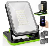 SYLSTAR Projecteur LED Rechargeable pour Batteries 18-20V, 30W 3000LM Projecteur Chantier Compatible avec Bosch Professional, Makita, DEWALT,Black&Decker, PorterCable et STANLEY(Seule Lumière)