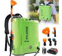 SYLSTAR Pulverisateur Electrique 12L, 5,5 Bar Puissant Pulvérisateur de Jardin Compatible avec Makita 18V Batteries, 5 Buses Pulvérisateur à Dos, Vitesse Réglable pour Pelouse Cour(Chargeur Inclus)