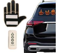 Sylswx Lumière Doigt Voiture avec Télécommande - Geste du Doigt du Milieu LED Light Funny Road Rage Signs, Signe fenêtre arrière Conception Doigt pour SUV, Hommes, Camion, Voiture