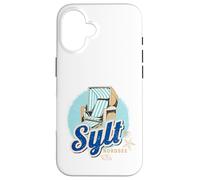 Sylt Mer du Nord Allemagne Île Rétro Chaise de Plage Coque pour iPhone 16