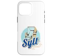 Sylt Mer du Nord Allemagne Île Rétro Chaise de Plage Coque pour iPhone 16 Pro Max