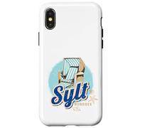 Sylt Mer du Nord Allemagne Île Rétro Chaise de Plage Coque pour iPhone X/XS