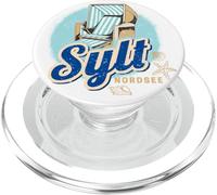 Sylt Mer du Nord Allemagne Île Rétro Chaise de Plage PopSockets PopGrip pour MagSafe