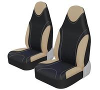 SYLTER Ensembles Housses Siège Housse De Siège Seau Avant Intégrée De Style Course, Accessoires Automobiles en Tissu Plat Universels pour Lada pour LARGUS(Beige 2 PCS)