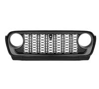 SYLTER Grille De Pare Chocs Calandre Avant en Maille Noire Adaptée À La pour Jeep pour Wrangler JL/pour Gladiator JT 2018 2019 2020 2021 2022 2023 2024 Calandre Voiture(with Camera Hole)