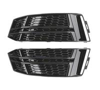 SYLTER Grille De Pare Chocs Paire De Pare-Choc Avant en Nid d'abeille Noir Brillant Calandre De Phare Antibrouillard Couvercle Lunette Inférieur pour A4 B9 2016-2018 Calandre Voiture