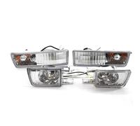 SYLTER Phare Avant 4 Pièces Ensemble Voiture Fumé Pare-Chocs Avant Antibrouillard + Clignotant pour VW pour Golf 3 1992 1993 1994 1995 1996 1997 Feux avants Auto(Crystal White)